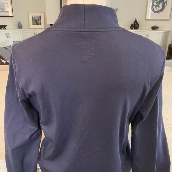 L.L. Bean Lg Sleeve Pima Cotton Open Cardigan w Pockets Raven Blue Sz M Reg - Picture 5 of 7